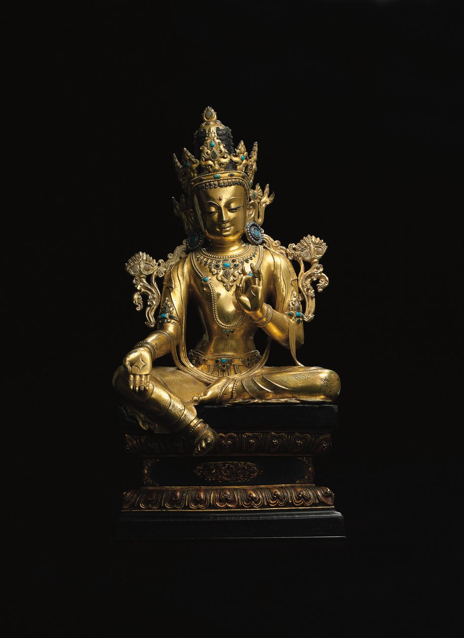 Figura imperial de Avalokiteshvara (ver também 474250 a 474254) (bronze dourado) de Tibetan School