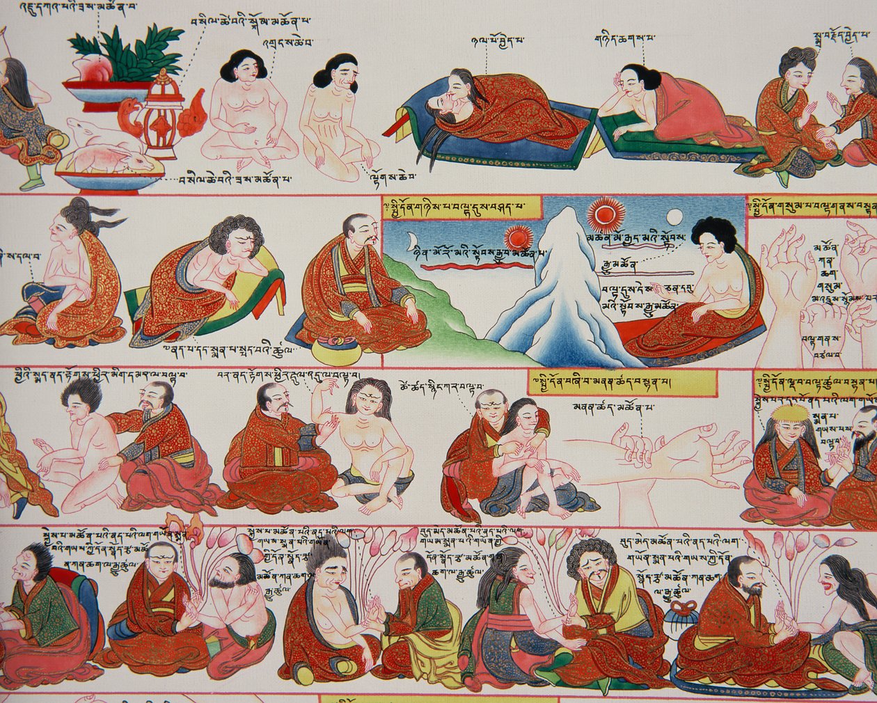 Manuscrito sobre medicina tibetana (detalhe de 389729) de Tibetan School