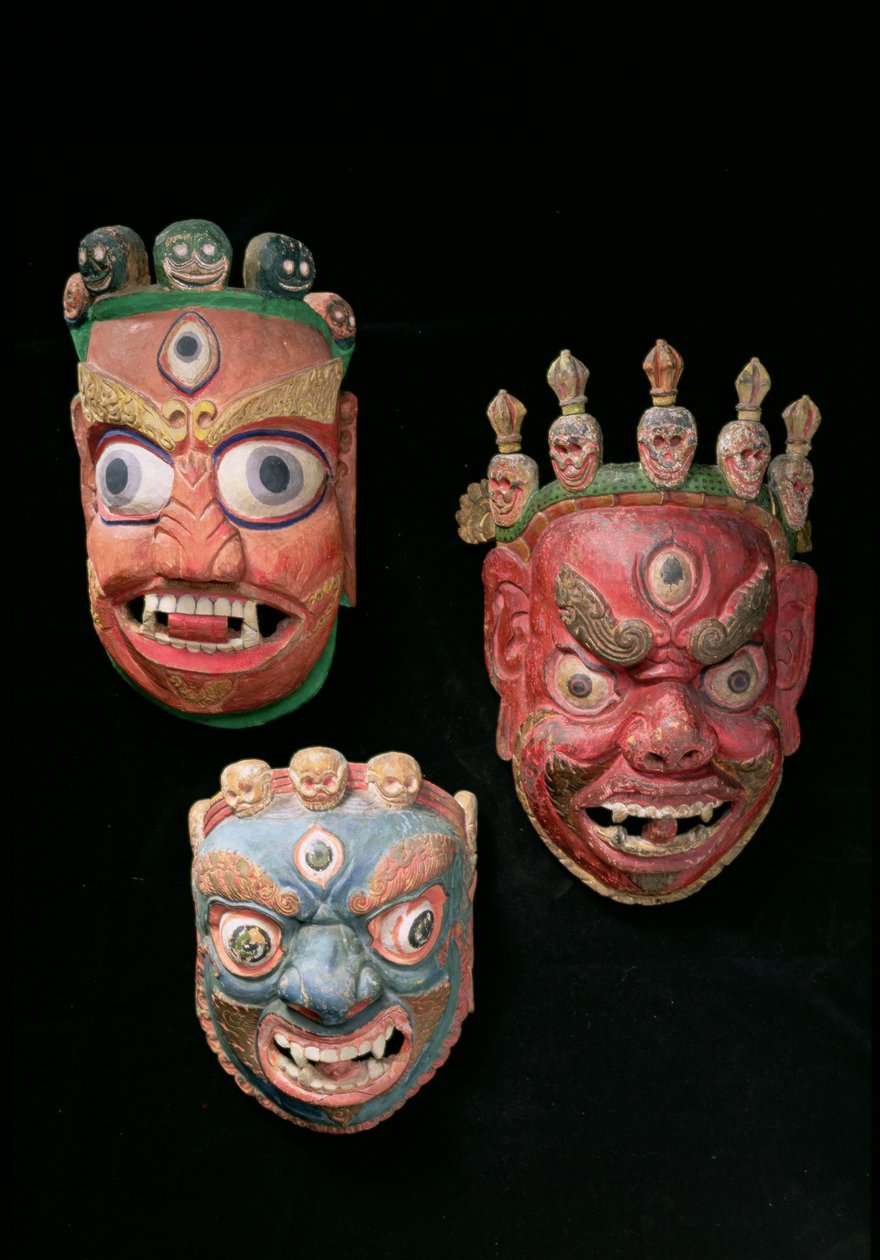 Máscaras (madeira) de Tibetan School