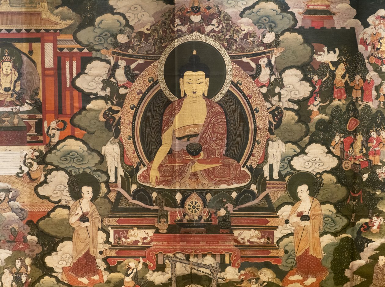 Cenas da vida do Buda Shakyamuni de Tibetan School