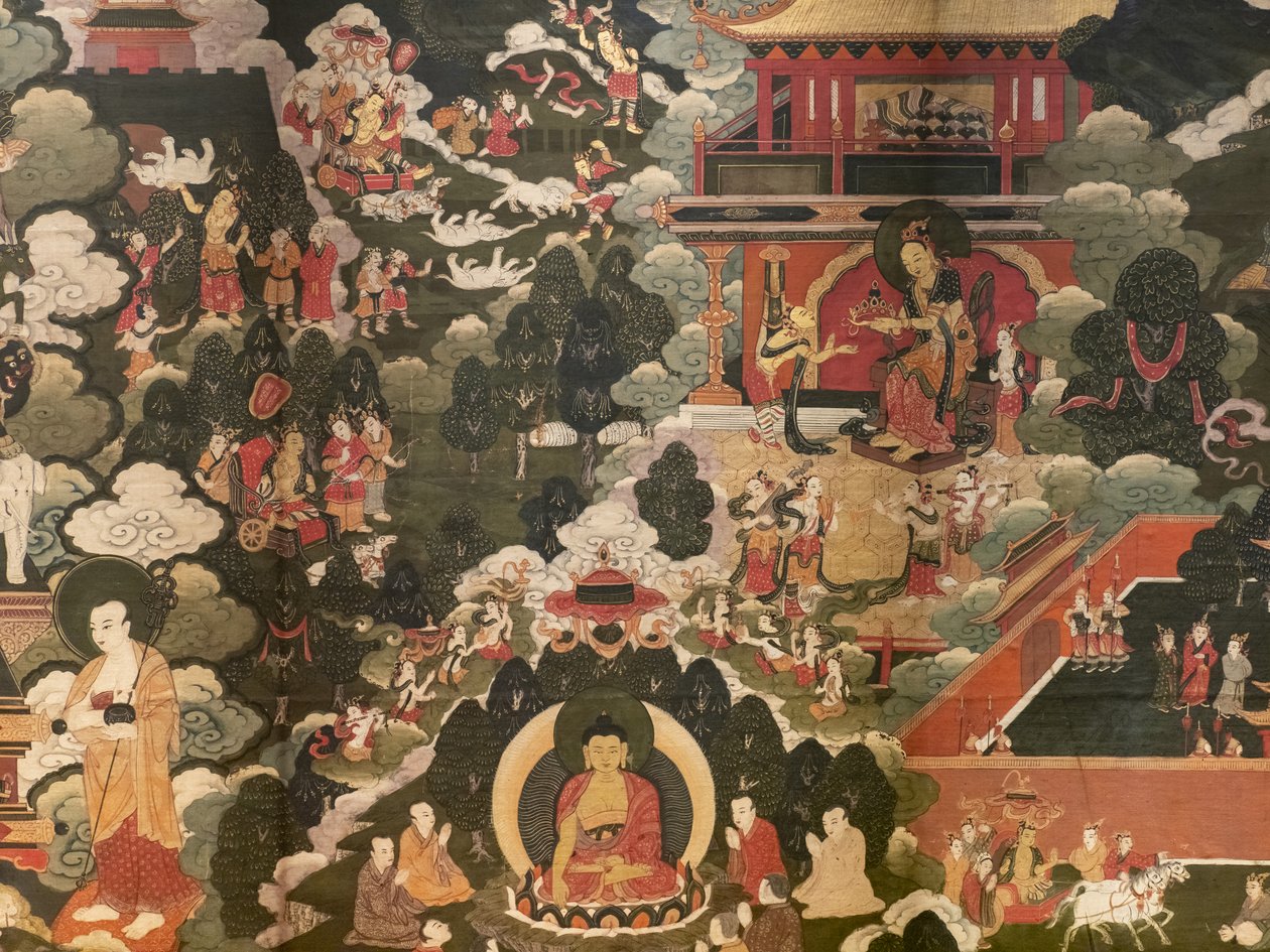 Cenas da vida do Buda Shakyamuni de Tibetan School