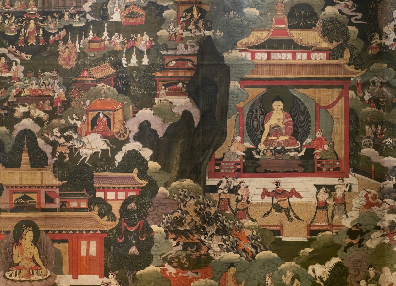 Cenas da vida do Buda Shakyamuni de Tibetan School