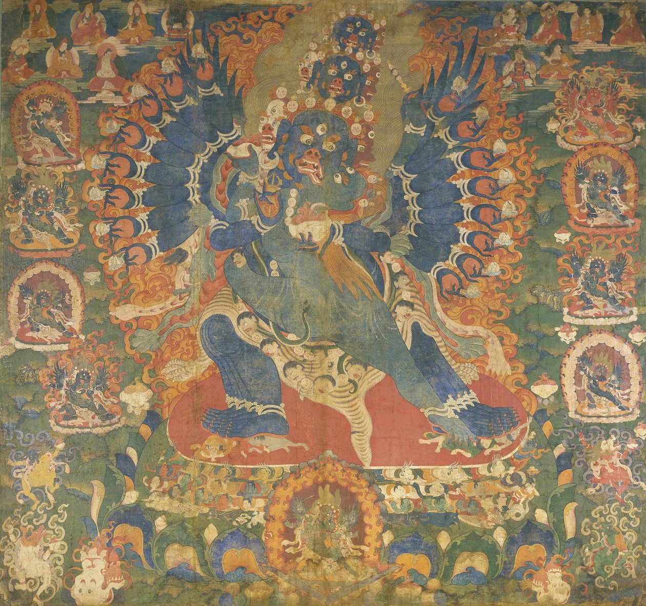 Thangka representando Mahottara Heruka de Tibetan School