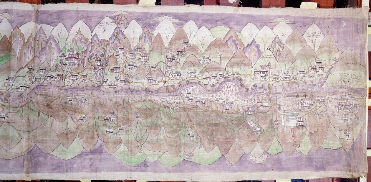 O fim da lua do ronkor de Tsari (pano pintado) de Tibetan School