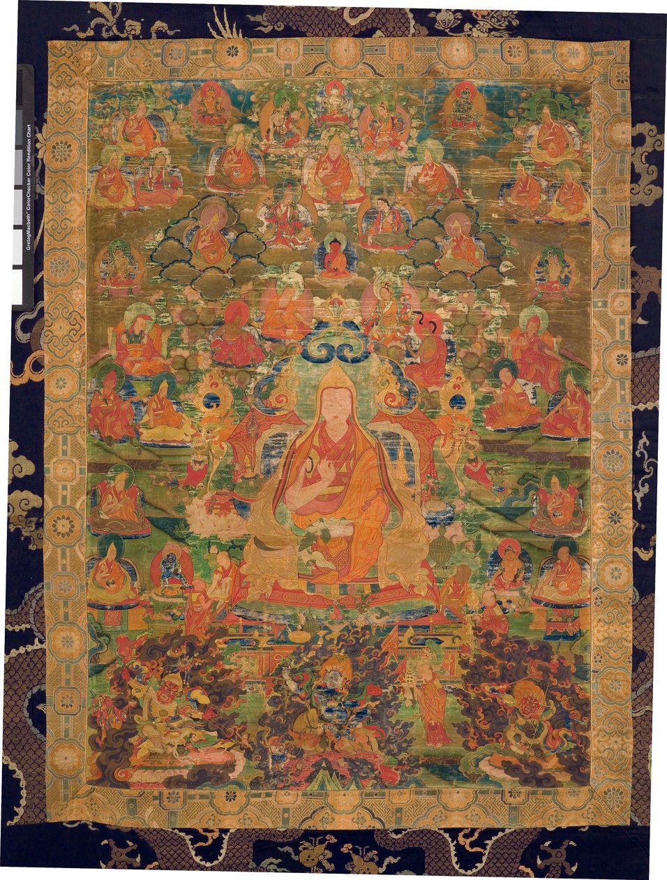 Terceiro Panchen Lama Losan Penden Yeshe (guache sobre pano) de Tibetan School