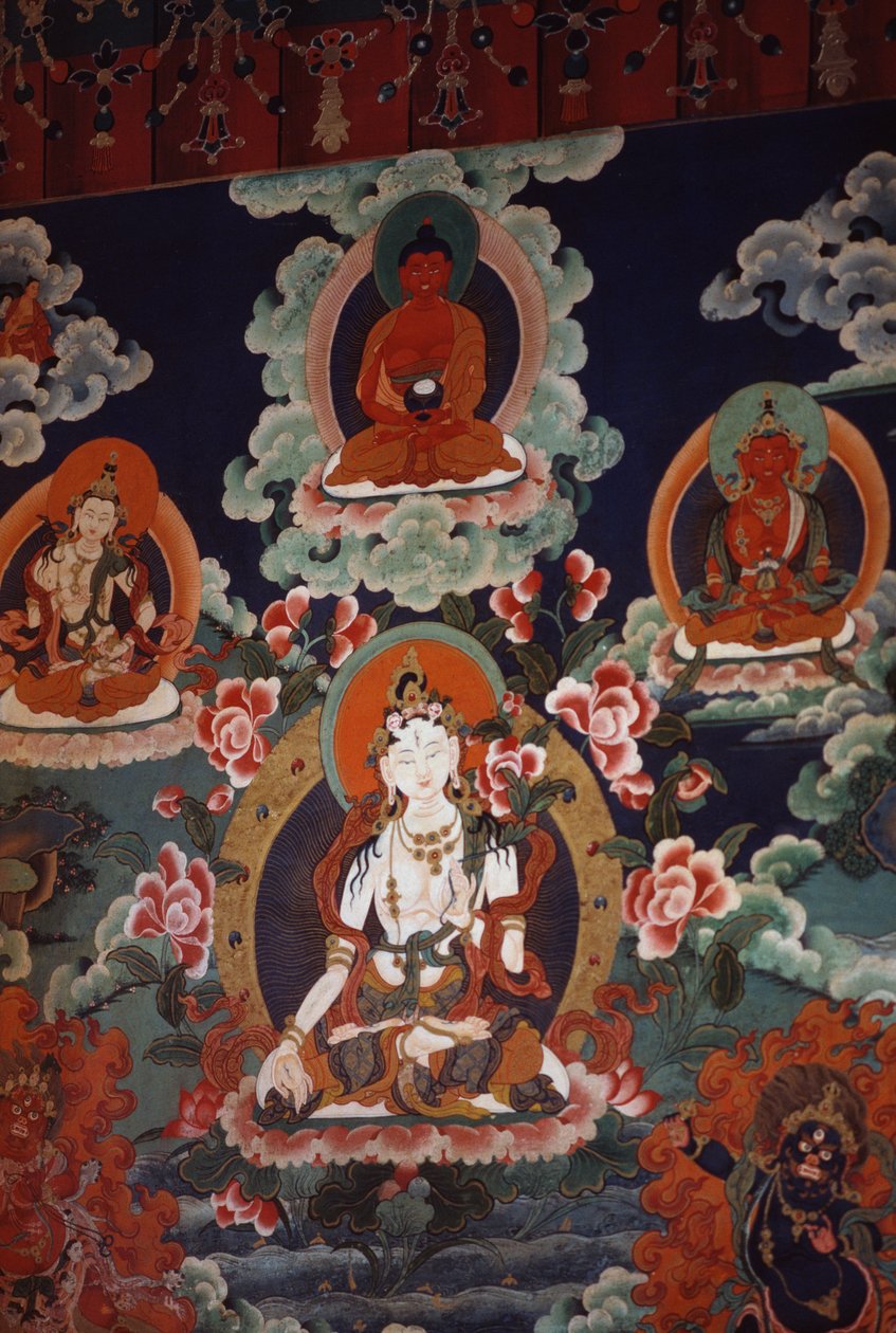 Murais representando divindades, Palácio Potala (Património Mundial da Unesco) de Tibetan School