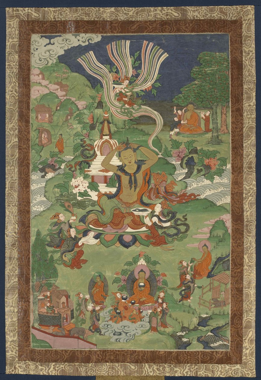 Thangka com cenas da vida de Buda, segunda metade do século XIX.. de Tibetan culture.