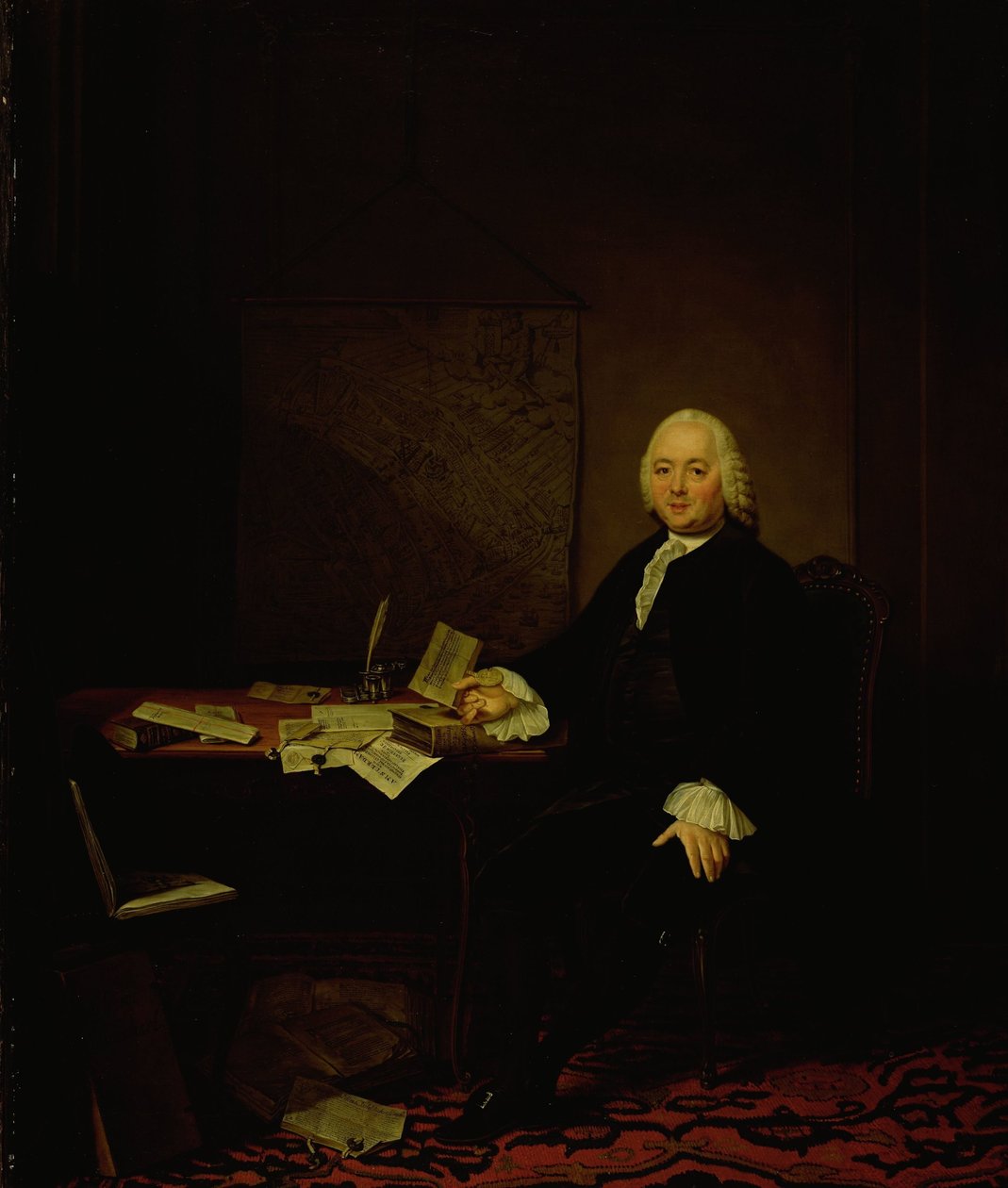 Retrato de Jan Wagenaar, historiador da cidade de Amesterdão de Tibout Regters