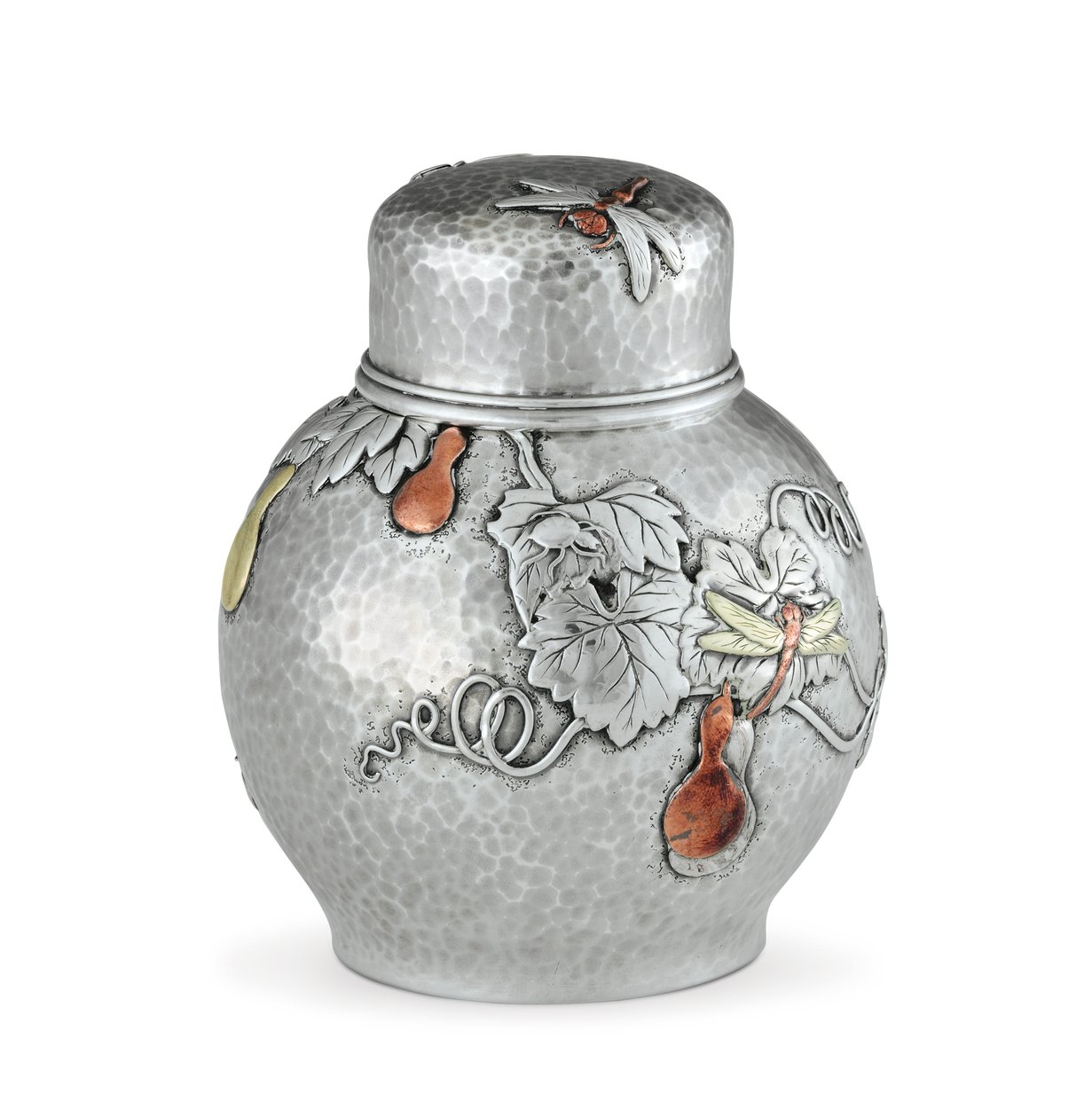 Caixa de chá, c.1880 (prata e metal misturado) (ver também 703374) de Tiffany and Company
