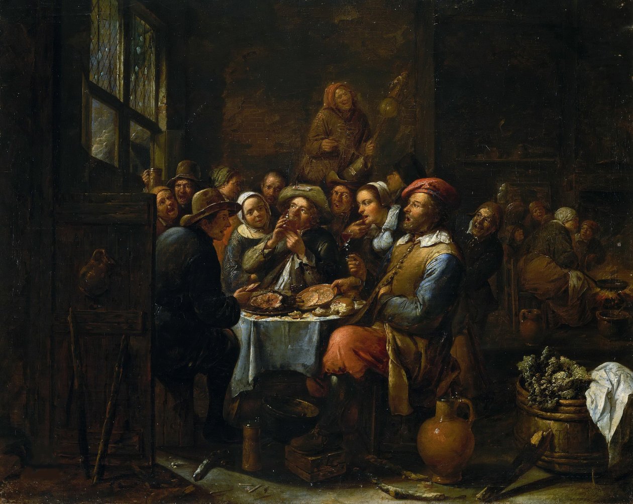Interior de uma taberna, c. 1650-1660. de Tilborgh