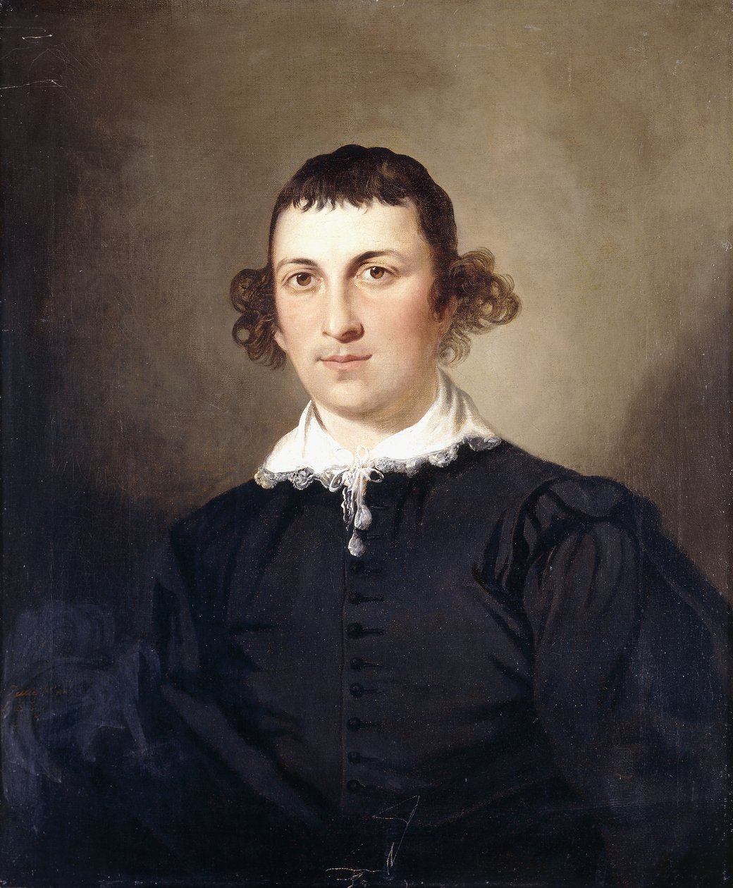 Retrato de um cavalheiro, provavelmente o Sr. Lyte, em traje preto Van Dyke, 1769 de Tilly Kettle