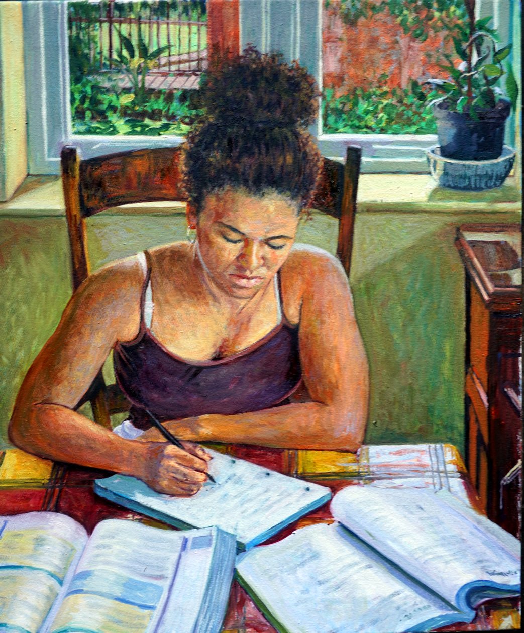 Estudante de Biologia, 2017, óleo sobre tela de Tilly Willis
