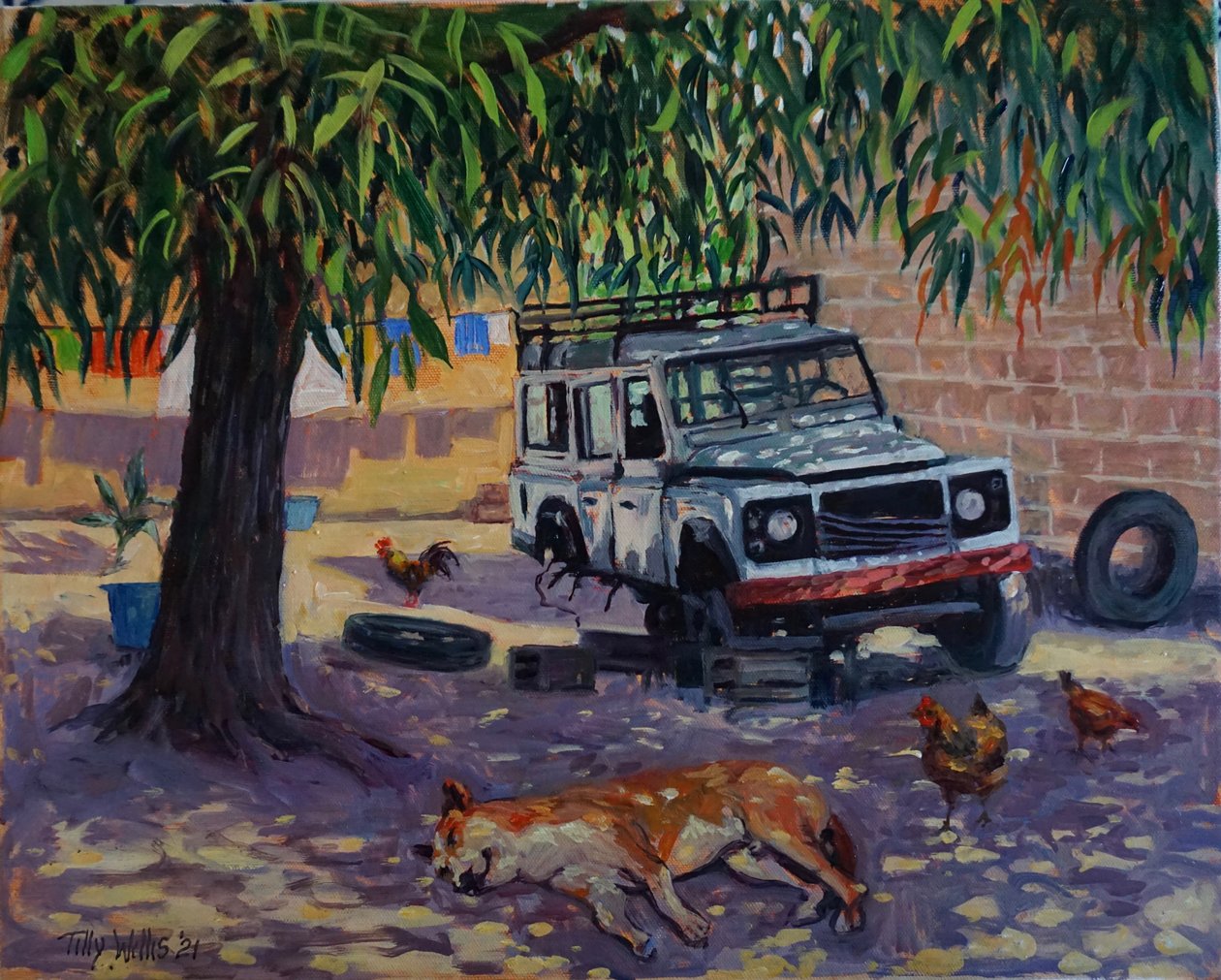 Let Sleeping Dogs Lie 2021 (óleo sobre tela) de Tilly Willis