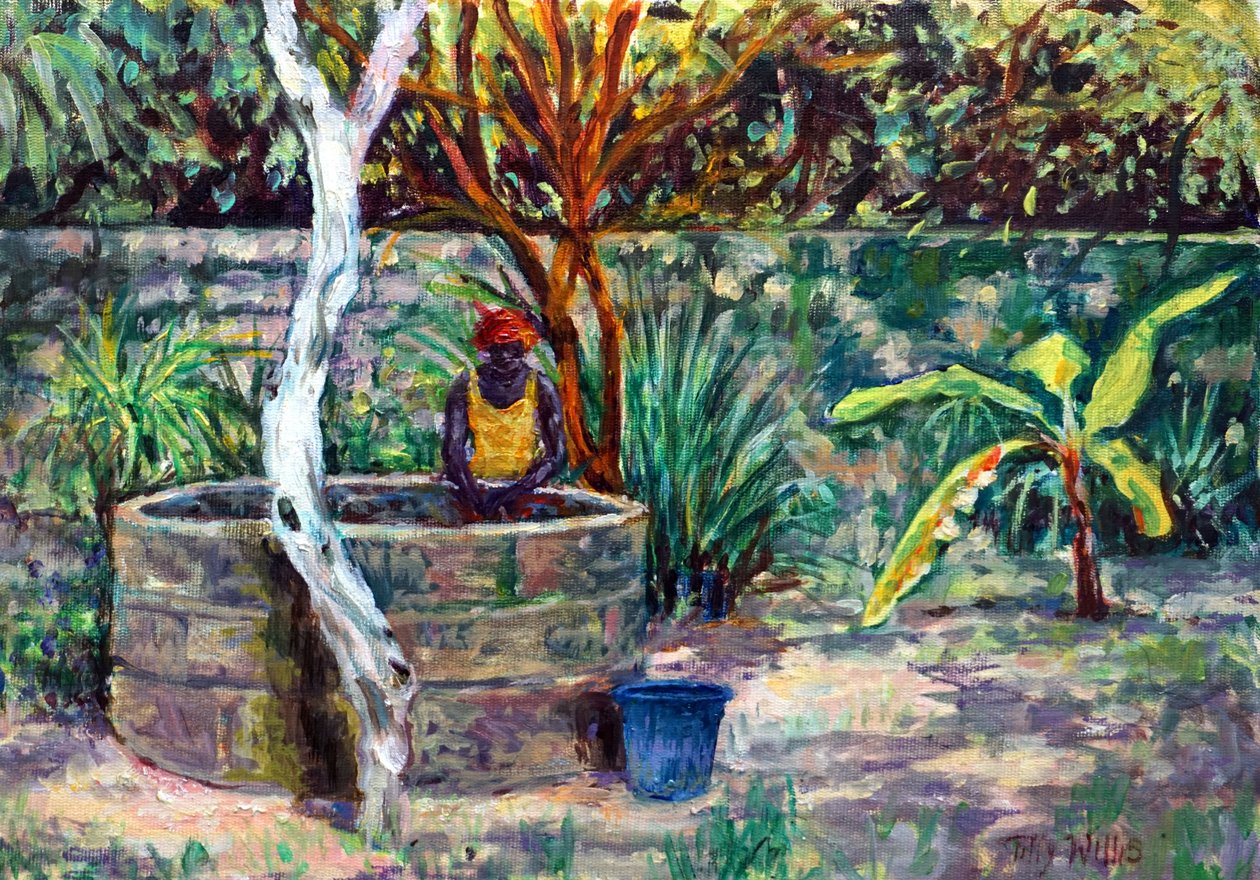 O poço do jardim, 2017, óleo de Tilly Willis