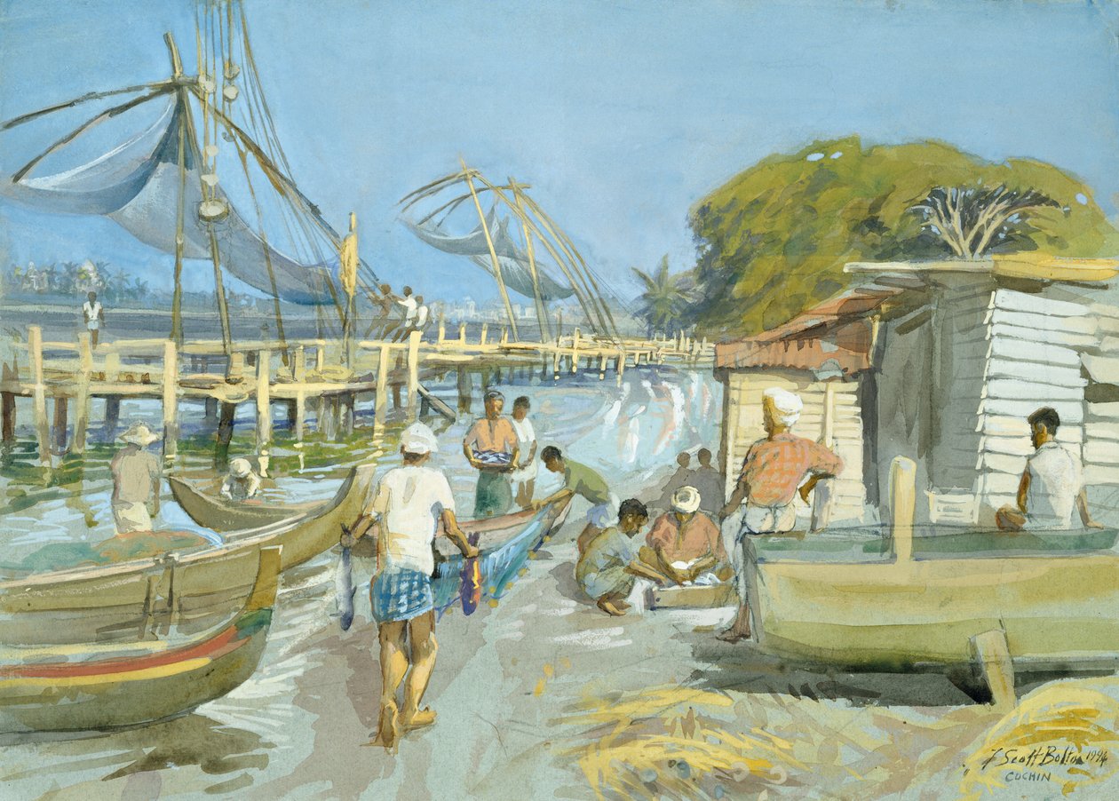 Redes de pesca perto de Cochin, 1994 (wc) de Tim Scott Bolton