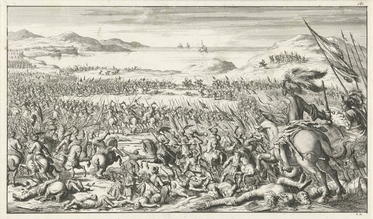 A Batalha de Ascalon em 12 de agosto de 1099, 1683 de Timotheus Ten Hoorn