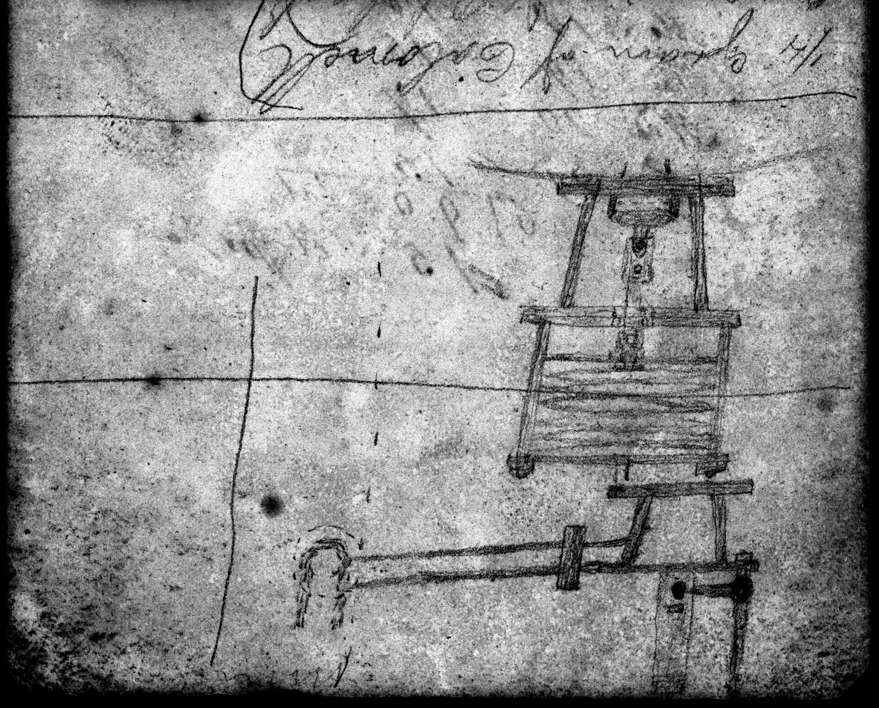 Esboço de uma válvula de segurança com mola do livro-caderno da Hackworths, 1827-28 de Timothy Hackworth