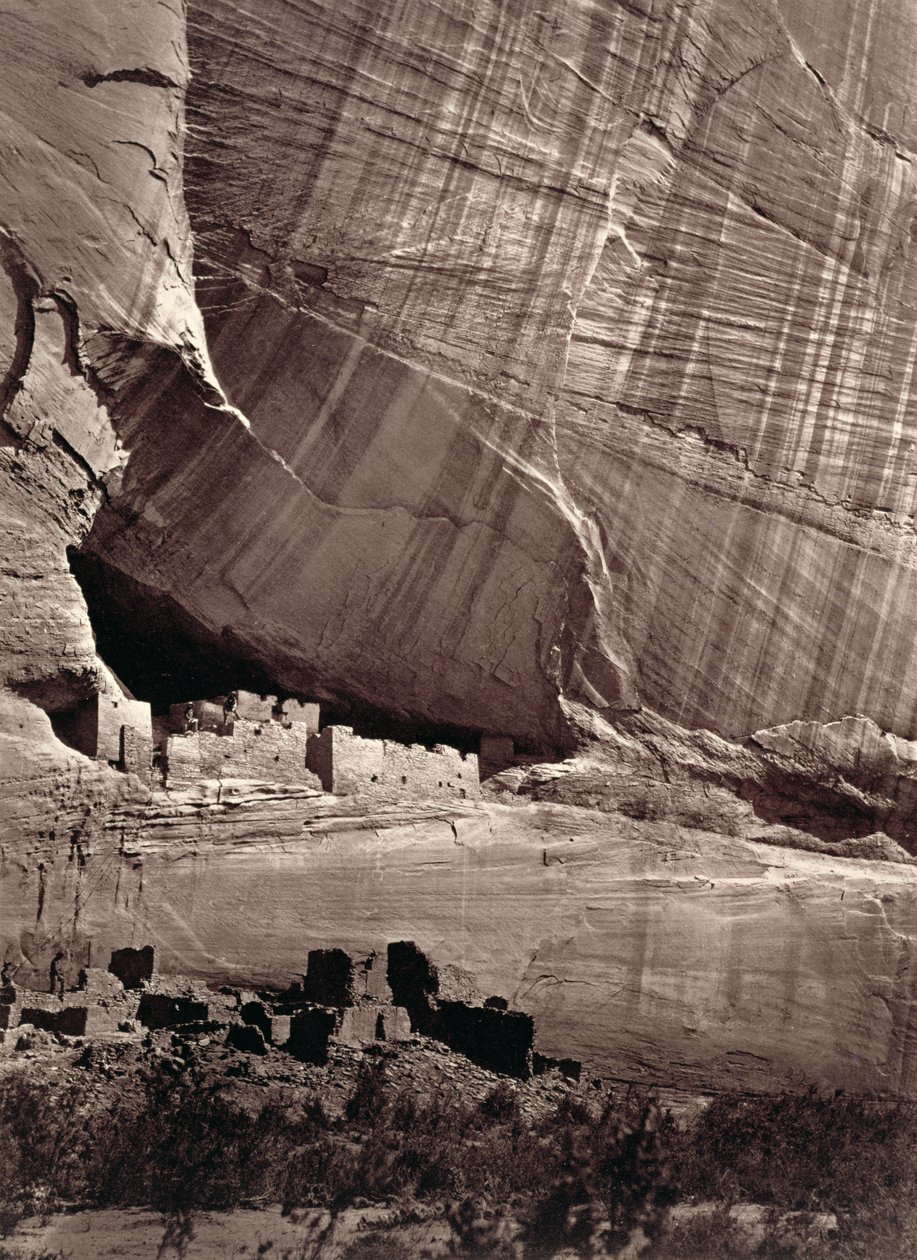 As ruínas antigas do Canyon de Chelle, 1873 (impressão de albume) de Timothy O