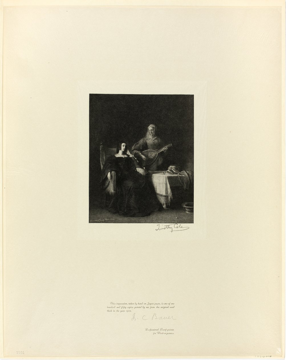 Catarina de Aragão e sua empregada, dos antigos mestres ingleses de Timothy Cole