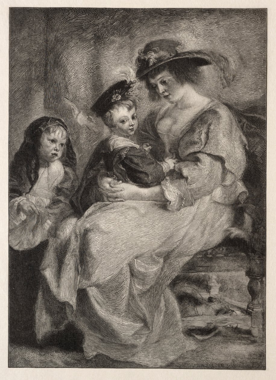 Helen Fourment e seus filhos, 1894. de Timothy Cole