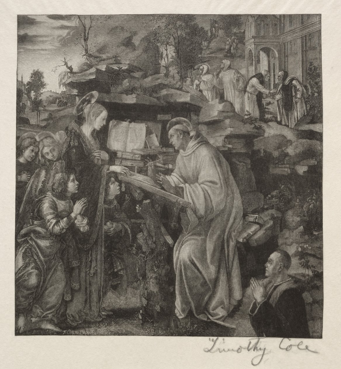 Velhos mestres italianos: Madonna, aparecendo em São Bernardo, 1888-1892. de Timothy Cole