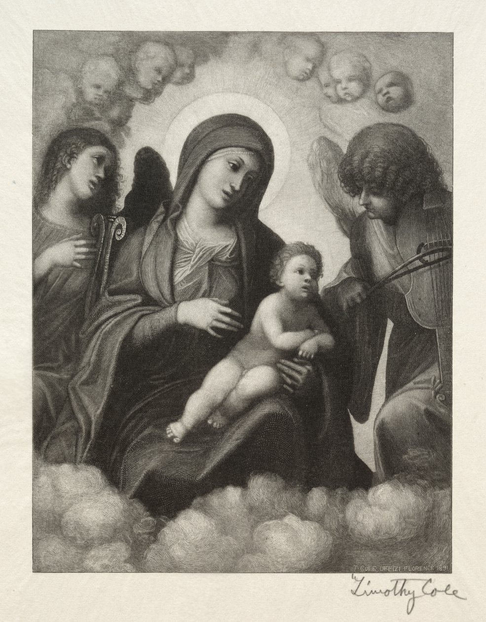 Velhos mestres italianos: Madonna e criança na glória, 1891. de Timothy Cole