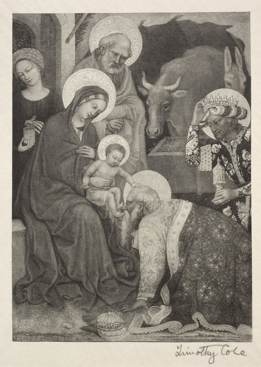 Velhos mestres italianos: A adoração dos Reis Magos, 1887. de Timothy Cole