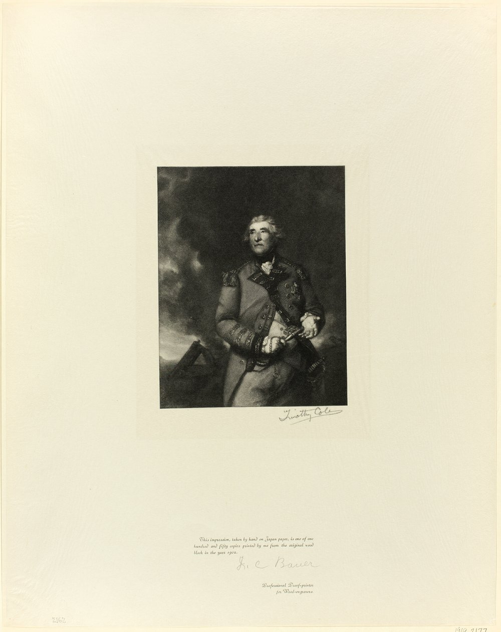 Retrato de Lord Heathfield, dos antigos mestres ingleses de Timothy Cole