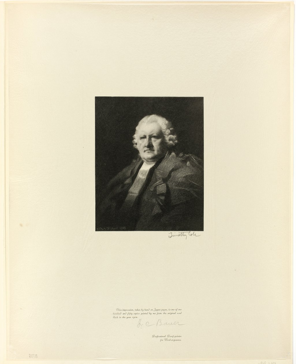 Retrato de Lord Newton, dos antigos mestres ingleses de Timothy Cole