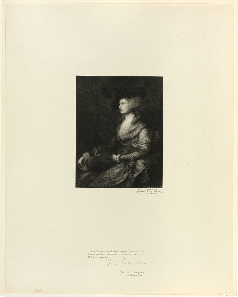 Retrato da Sra. Siddons, dos antigos mestres ingleses de Timothy Cole