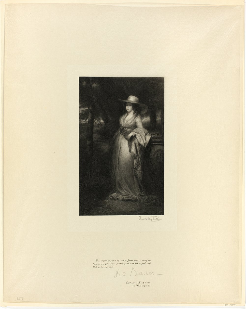 Retrato de uma senhora, dos antigos mestres ingleses de Timothy Cole