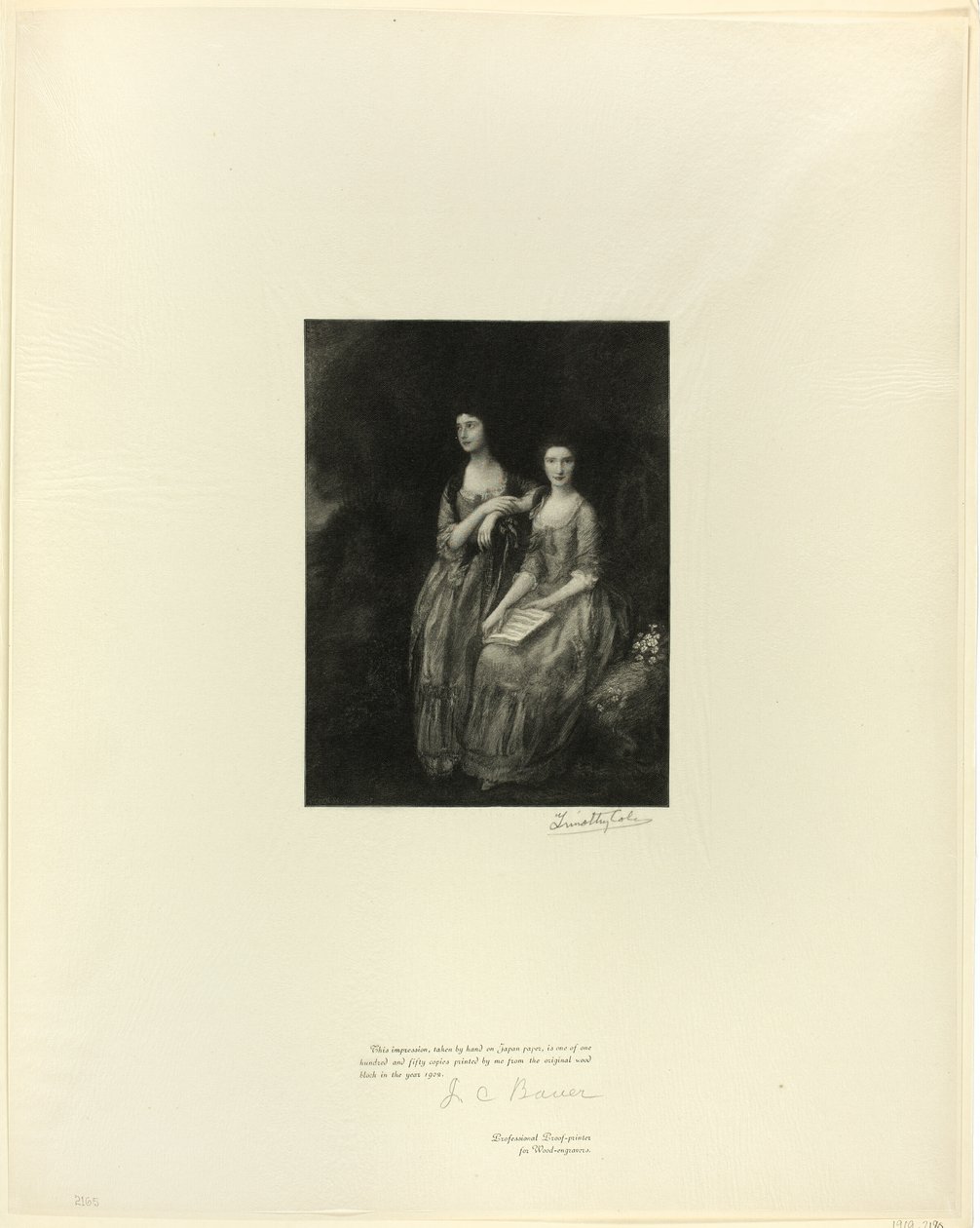 As Irmãs: Sra. Sheridan e Sra. Tickell, dos Antigos Mestres Ingleses de Timothy Cole