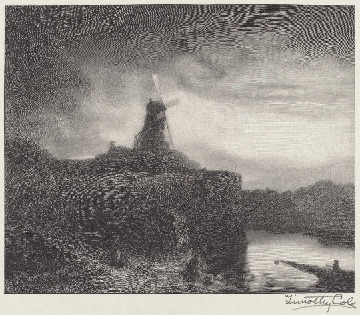 O moinho de Timothy Cole after Rembrandt van Rijn