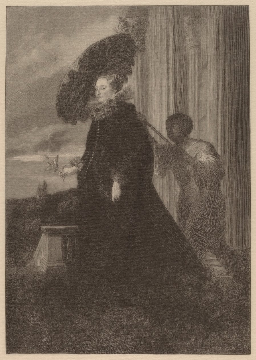 Marchesa Elena Grimaldi, esposa do marquês Nicola Cattaneo de Timothy Cole after Sir Anthony van Dyck