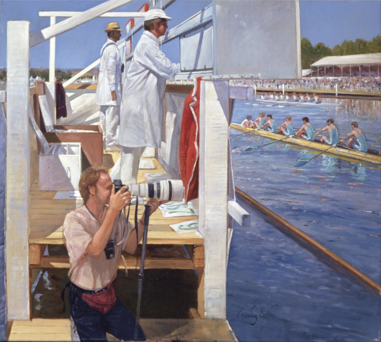 Passing the Progress Board, Henley (óleo sobre tela) de Timothy Easton
