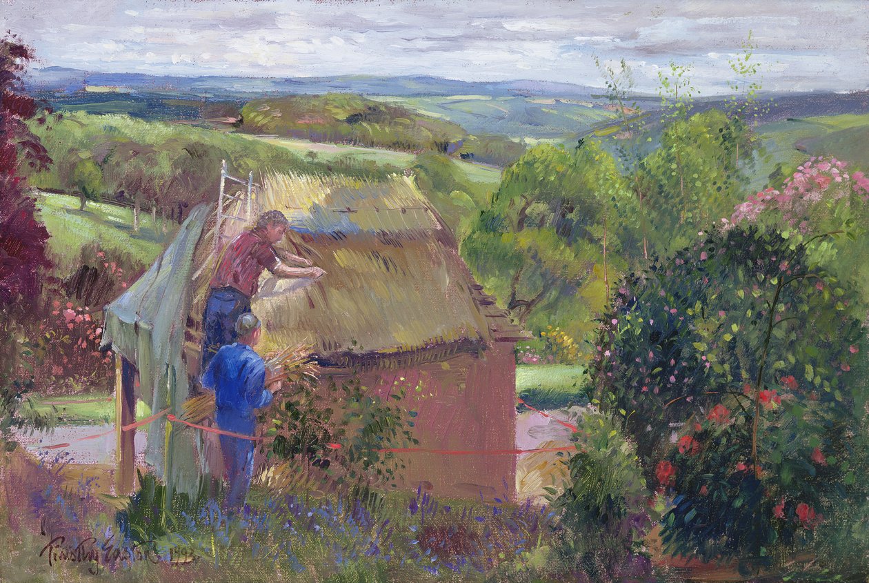Cobrindo a casa de verão, Lanhydrock House, Cornwall, 1993 de Timothy Easton