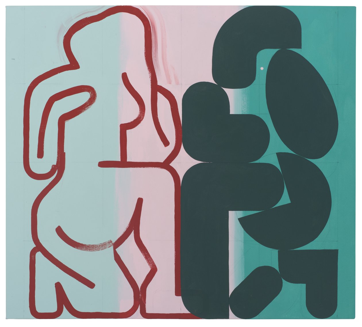 Io e Júpiter (Myth Behaving), 2022 (látex sobre tela) de Timothy Gierschick II