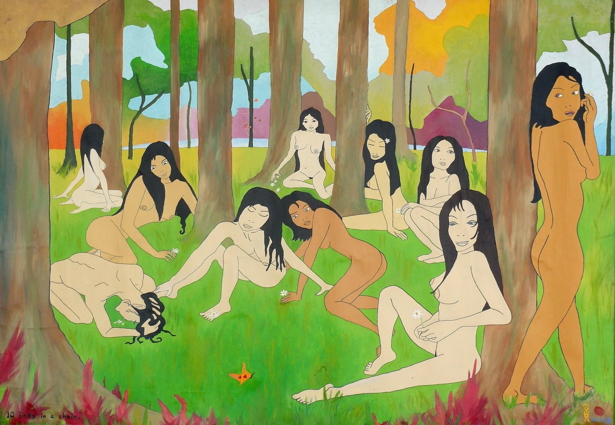10 elos de uma cadeia, 2002, óleo sobre tela de Timothy Nathan Joel