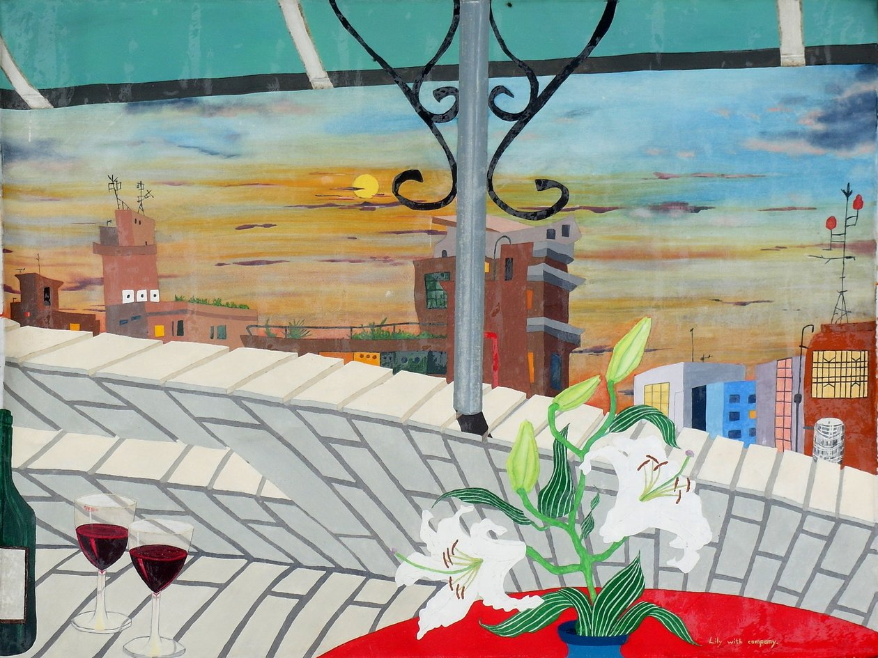 Lírio com empresa, 2008, óleo sobre tela de Timothy Nathan Joel