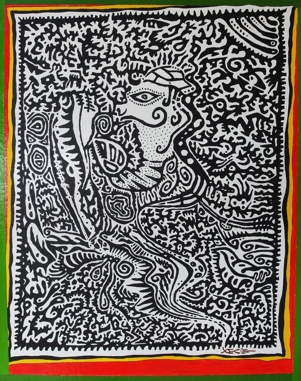 Spirit Genie, 2011, óleo sobre madeira de Timothy Nathan Joel