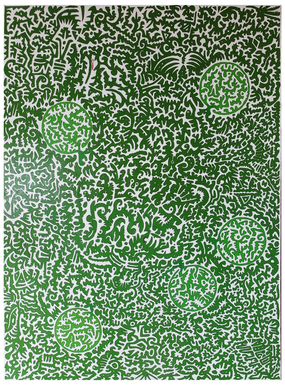 Espírito da natureza, 2012, óleo sobre madeira de Timothy Nathan Joel