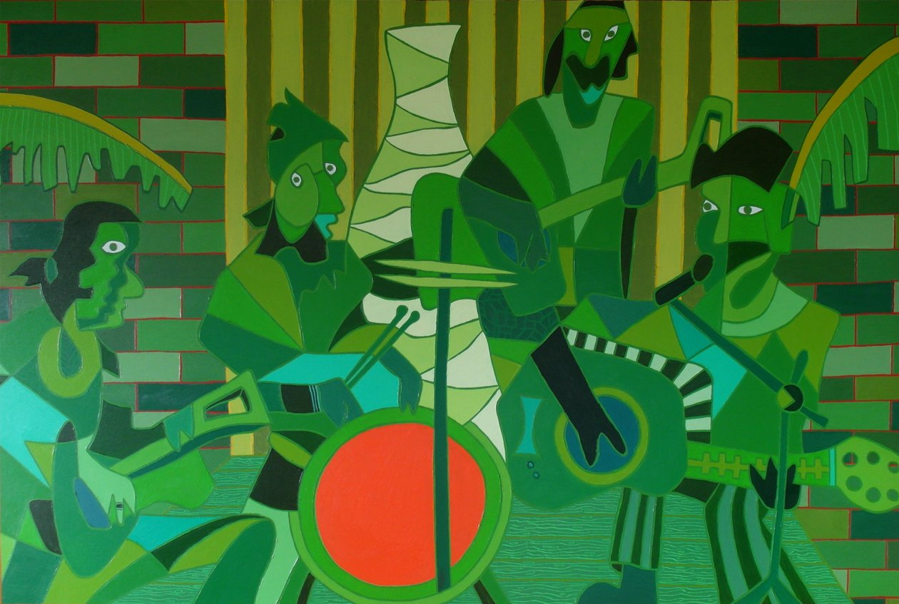 O tambor de vermelhão francês, 2012, óleo sobre tela de Timothy Nathan Joel