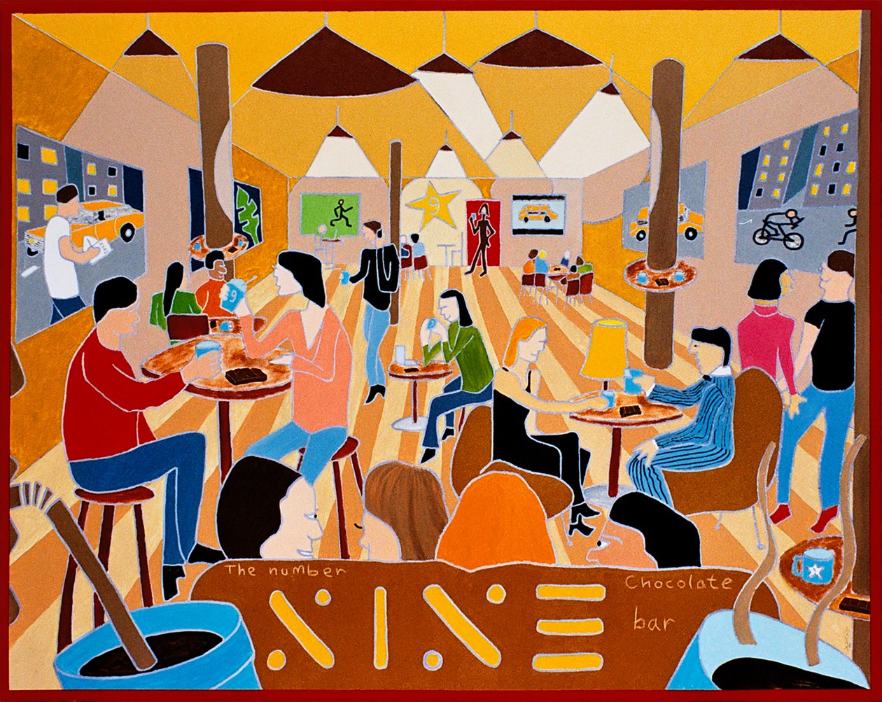 A barra de chocolate número nove, 2009, óleo sobre tela de Timothy Nathan Joel