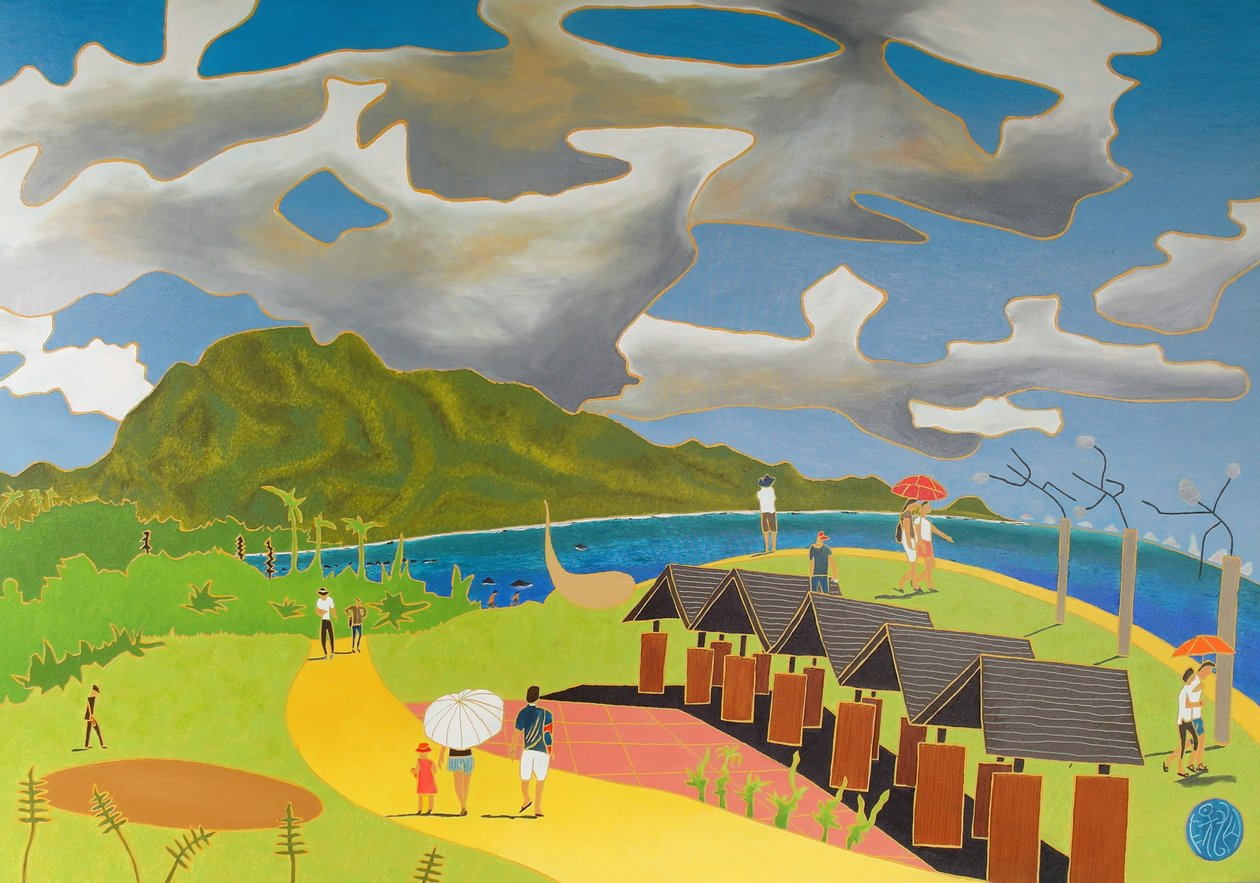 O caminho de volta para casa, Taitung, 2014, óleo sobre tela de Timothy Nathan Joel