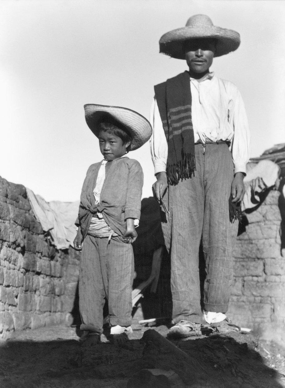 Campesino e Filho, Estado de Veracruz, México, 1927 de Tina Modotti