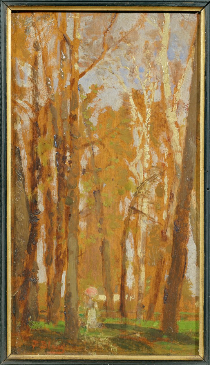 Spaziergang im Prater - Um passeio nos jardins do Prater ... (óleo sobre madeira) de Tina Blau