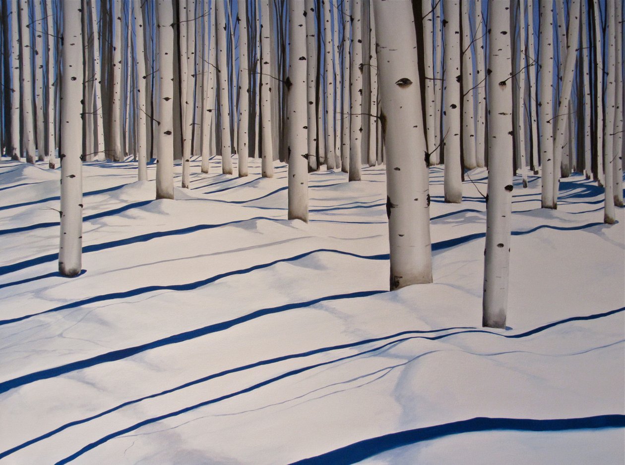 Snow Covered Woods (Bosque coberto de neve), 2017 (acrílico sobre tela) de Tina Palmer