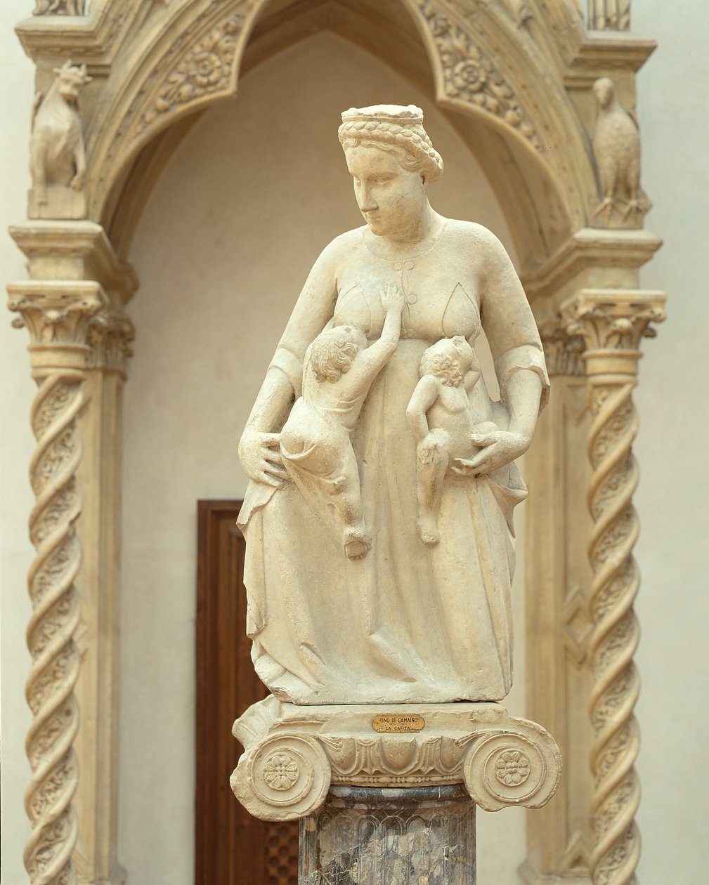 Caridade, c.1320 (mármore) de Tino di Camaino