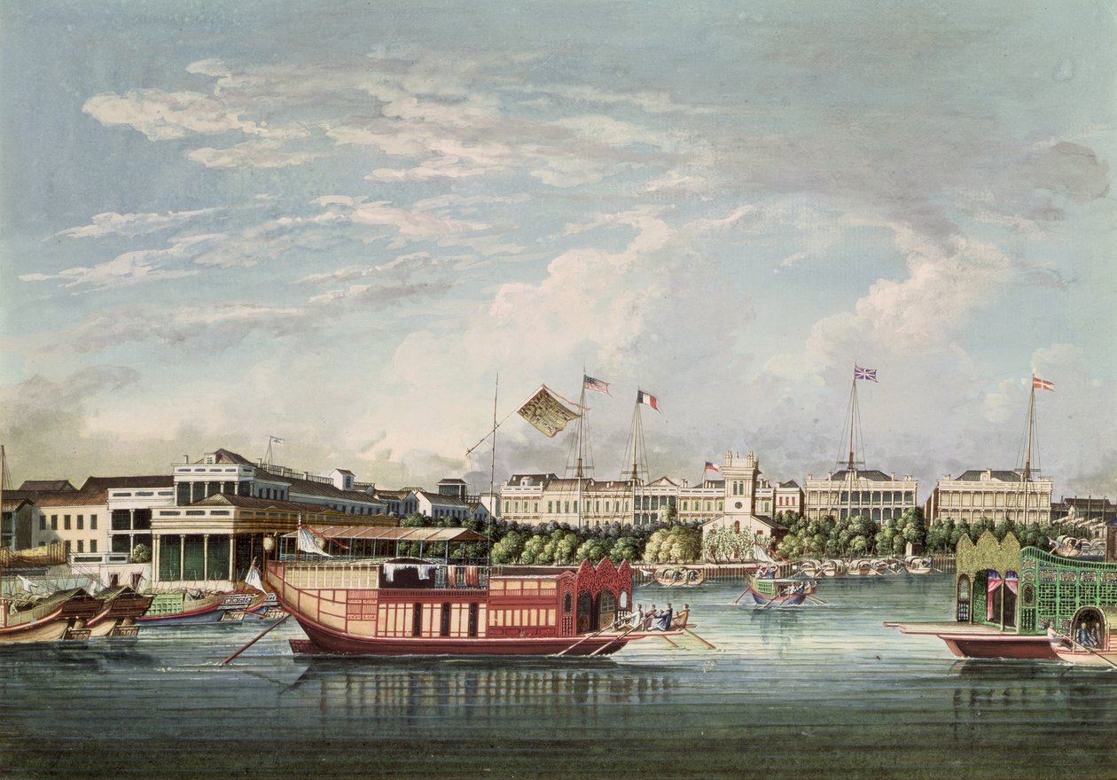 Vista do Cantão, c.1860 (tinta e wc no papel) de Tinqua