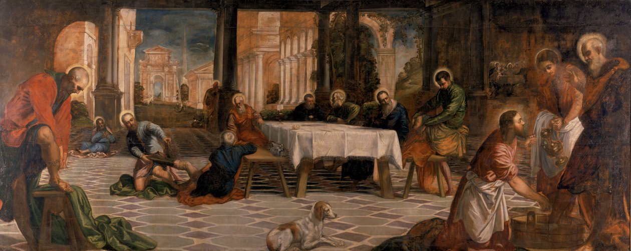 Cristo lavando os pés dos discípulos de Tintoretto